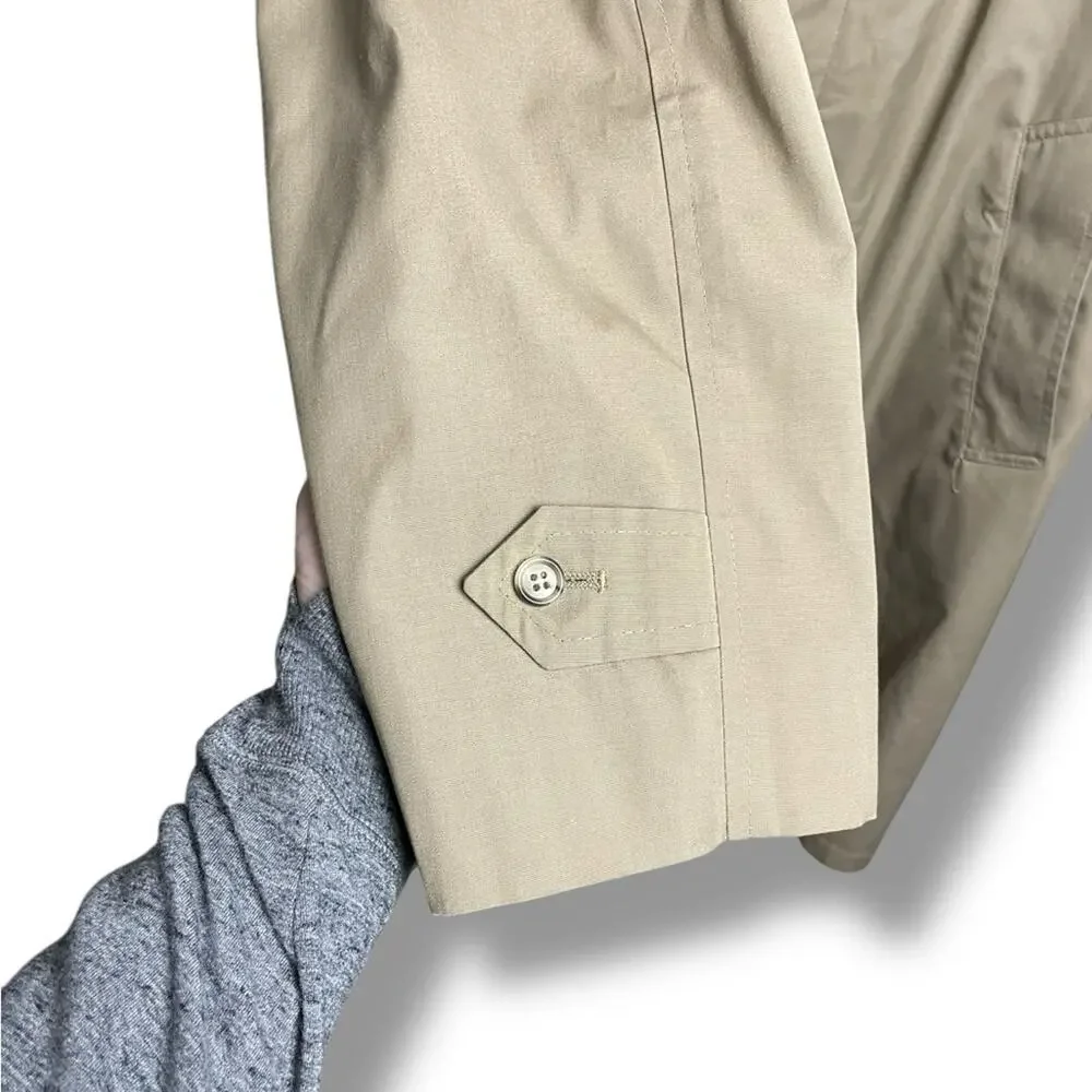 Vintage London Fog Men's Classic Tan khaki Trench Coat with zip liner medium 40
